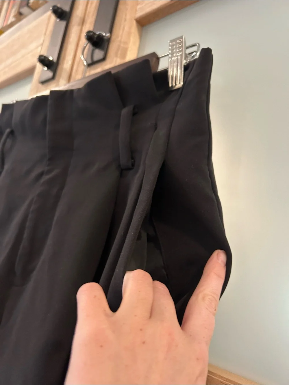 Black high-waisted dress pants, target
